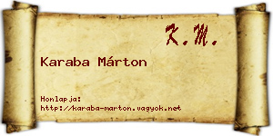 Karaba Márton névjegykártya