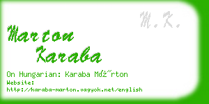 marton karaba business card